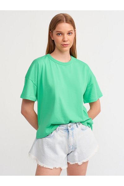 Dilvin 30123 Oversize T-shirt-green