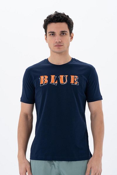 Arma Ανδρικό μπλουζάκι Navy Blue Regular Fit Crew Neck Y 25344405901