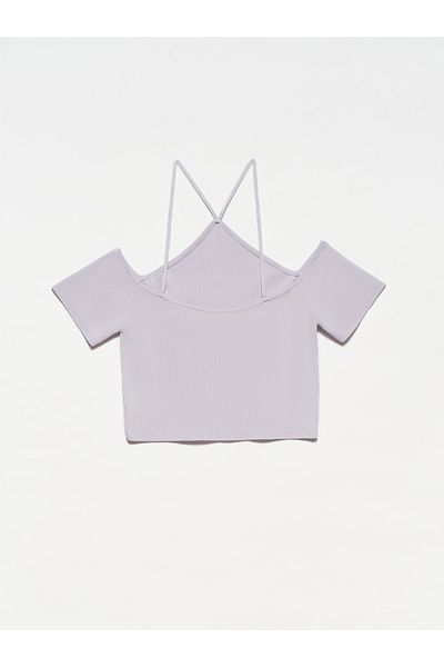 Dilvin 10187 Pulover cu bretele deschise-liliac