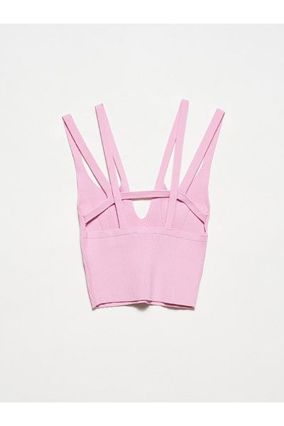 Dilvin 10340 Double Strap Knitwear Athlete-Pink