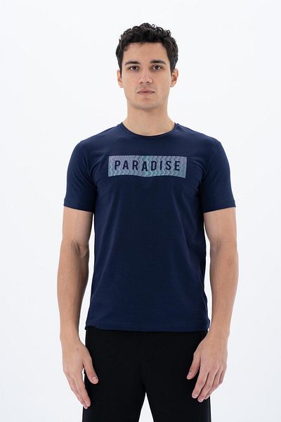 Arma Ανδρικό μπλουζάκι Navy Blue Slim Fit Crew Neck Y 25344451901