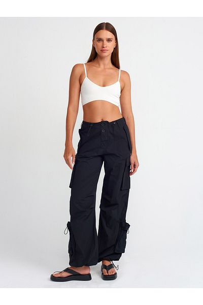 Dilvin 70924 Black Cargo Pants - Pocketed
