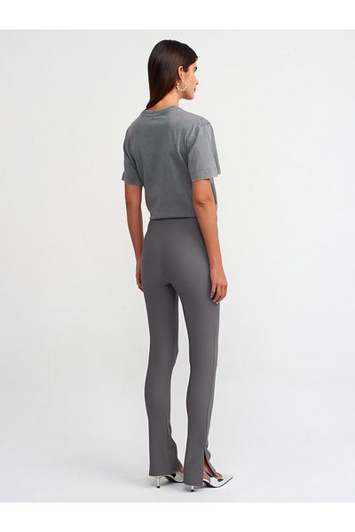 Dilvin 70385 Ottoman Tights with Slits on the Legs - Smoke