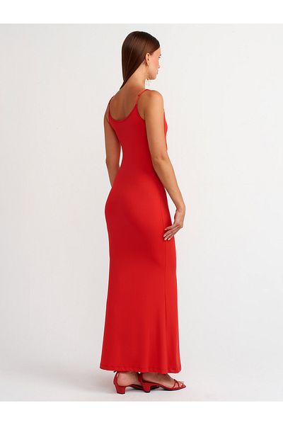 Dilvin 91175 Rochie lungă roșie cu bretele