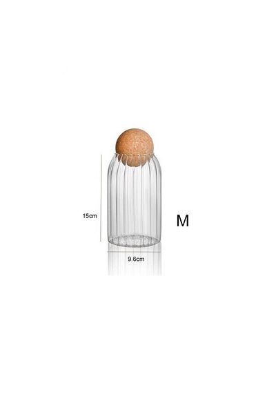 HUBBYCHEF "single" Size Glass Jar with Cork Ball Lid