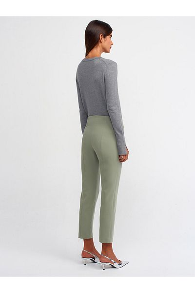 Dilvin 71236 Normal Waist Trousers-Green