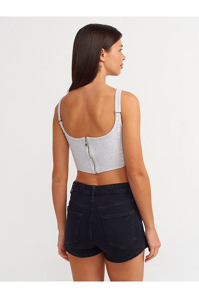 Dilvin 71508 Fustă neagră cu pantaloni scurți din denim
