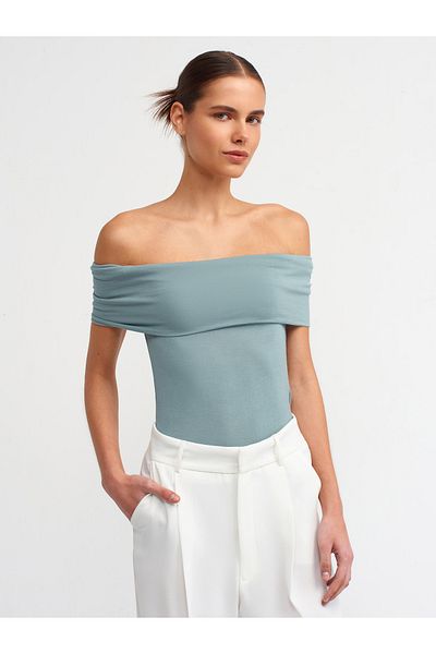 Dilvin 30919 Minge cu umăr dezactivat-verde