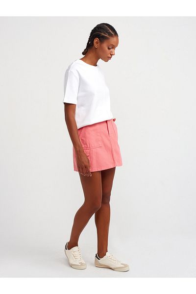 Dilvin 31218 White Cotton T-shirt - Stitching Detail