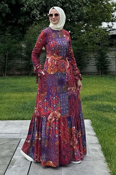 Rabia Şamlı Φόρεμα ποταμού κόκκινο
