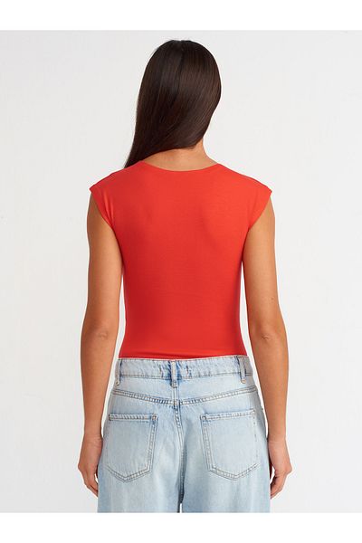 Dilvin 20876 - Crew Neck Red Snap Bodysuit