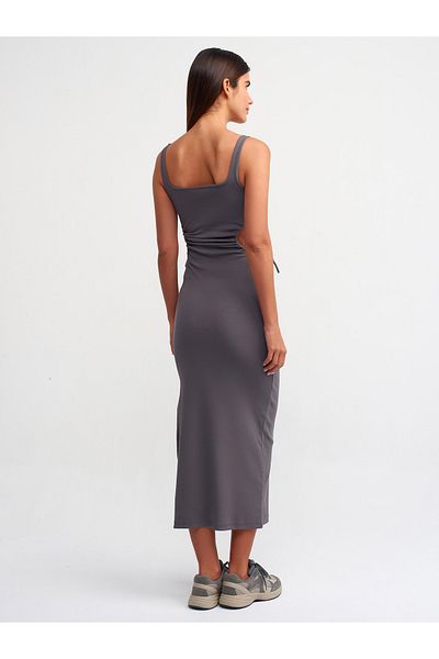 Dilvin Model 9094 - Rochie Lungă Colorată Afumată, Detaliu Fereastră