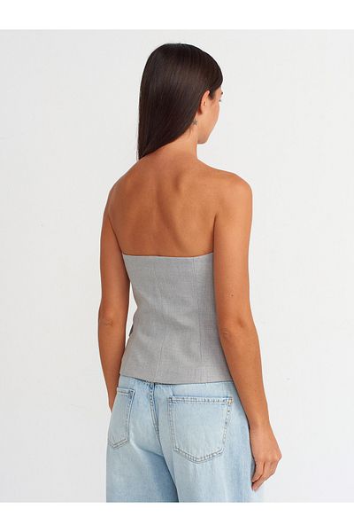 Dilvin 60550 Model - Strapless Gray Classic Vest