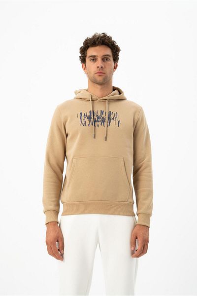 Arma Ανδρικό φούτερ μπεζ μεγάλου μεγέθους Kangaroo Pocket K 24254884301