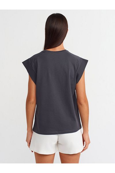 Dilvin 30724 Μοντέλο Anthracite βαμβακερό μπλουζάκι
