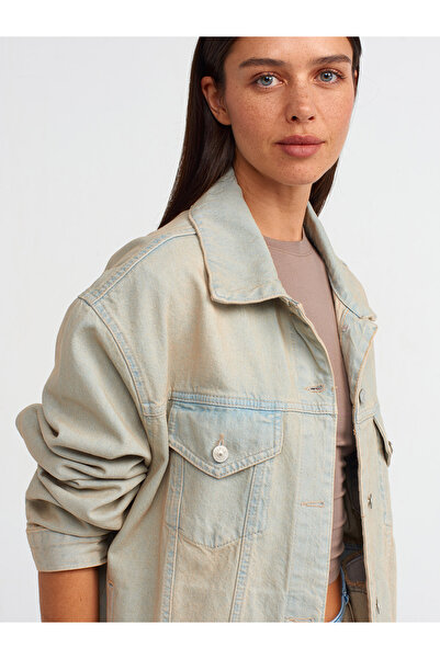 Dilvin 65345 Oversize Tint Yıkama Denim Mont-Tint