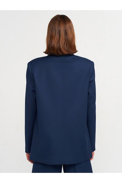 Dilvin 60741 Model Navy Blue Padded Blazer Jacket
