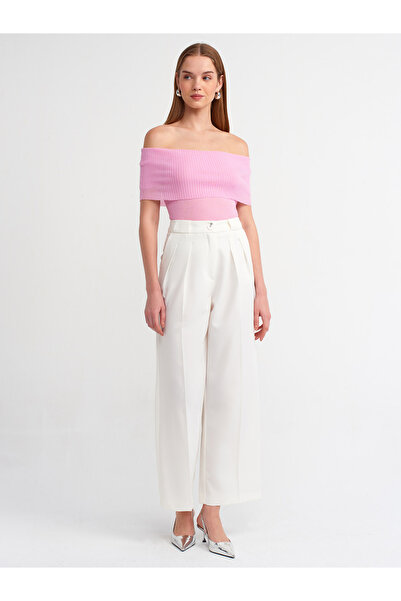 Dilvin 10558 Pulover tricotaj subțiri-roz