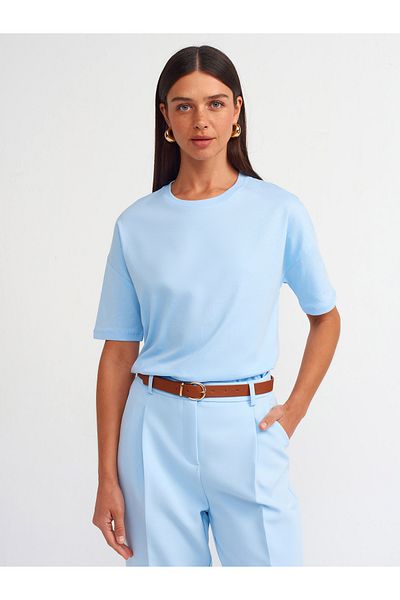 Dilvin 3683 Tricou de bază-albastru deschis