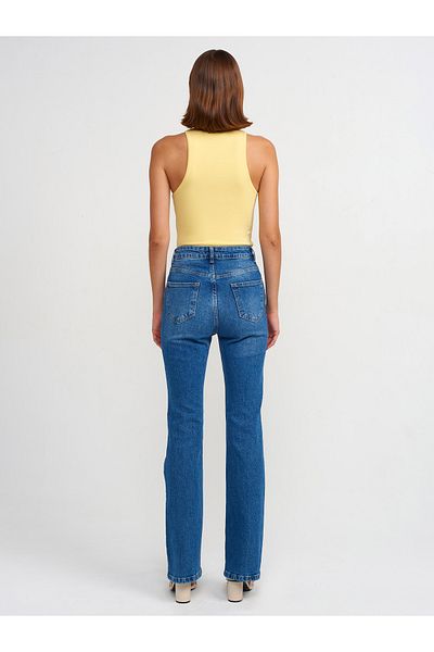 Dilvin 71685 Model - Relaxed Fit Denim Trousers Blue
