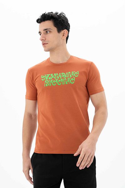Arma Ανδρικό μπλουζάκι με ροζ Slim Fit Crew Neck Y 25344452001