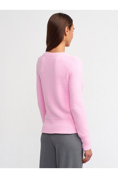 Dilvin 60198 Pink Pearl Buttoned Knitwear Cardigan