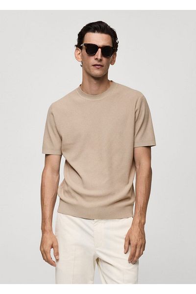 MANGO Man Geformtes Strick-T-Shirt