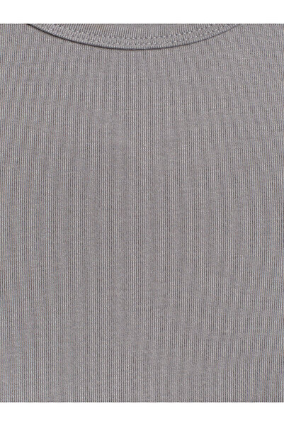 Dilvin 31104 Modal Gray Crop Top