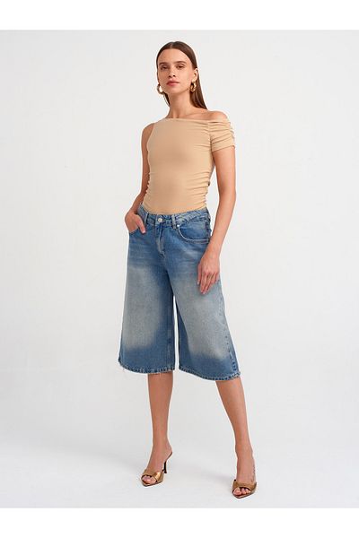 Dilvin 71499 Capri denim lungă albastră - Croială lejeră