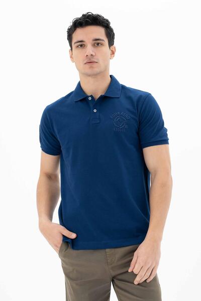 Arma Ανδρικό μπλουζάκι με γιακά πόλο Indigo Plus Size Y 25374866901