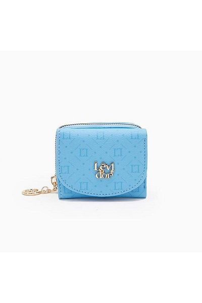 Levidor Portofel de damă cu model monogramă albastră - cu fermoar