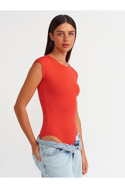 Dilvin 20876 - Crew Neck Red Snap Bodysuit