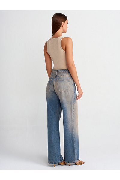 Dilvin 71474 Pantaloni largi din denim Tint Wash-Tint