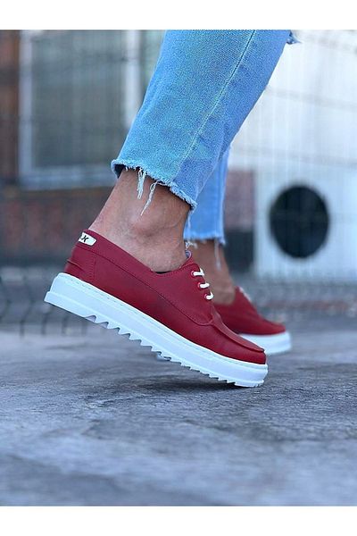 K&A Red Men's Saddle Casual Shoes