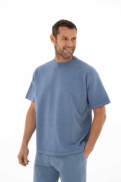 Arma Ανδρικό φούτερ Indigo Oversize με κοντό μανίκι με λαιμόκοψη Y 25344376401