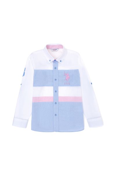 U.S. Polo Assn. Cămașă albastră cu mânecă lungă pentru băiat - 50264091 -VR036