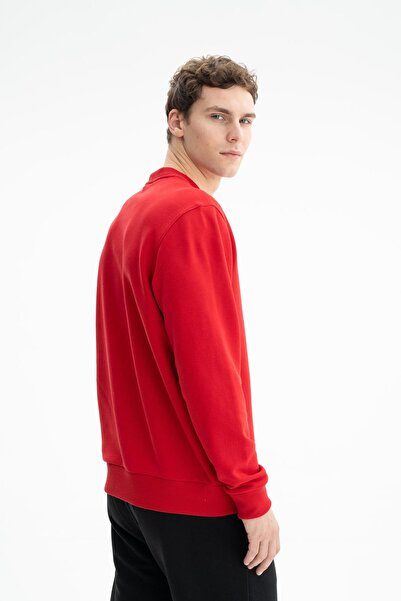 Arma Men's Red Text Printed Regular Fit Unmarked 3 Thread Crew Neck Sweatshirt K 26124601201