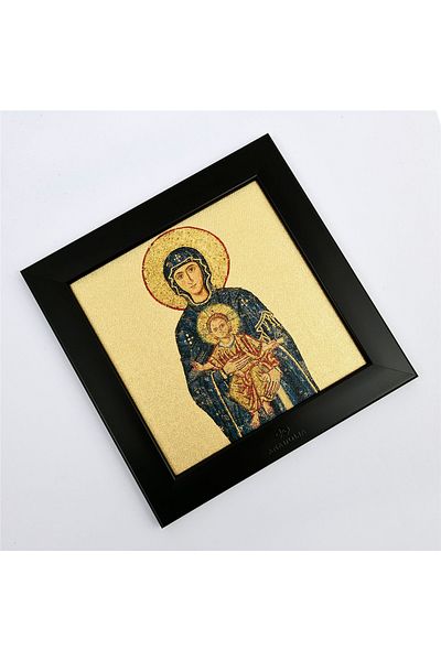Anadolia Maria și Bebelușul Isus Tablou cu cadru negru din foi de aur