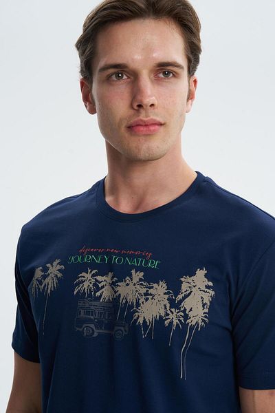 Arma Ανδρικό μπλουζάκι Navy Blue Regular Fit Crew Neck Y 27344406701