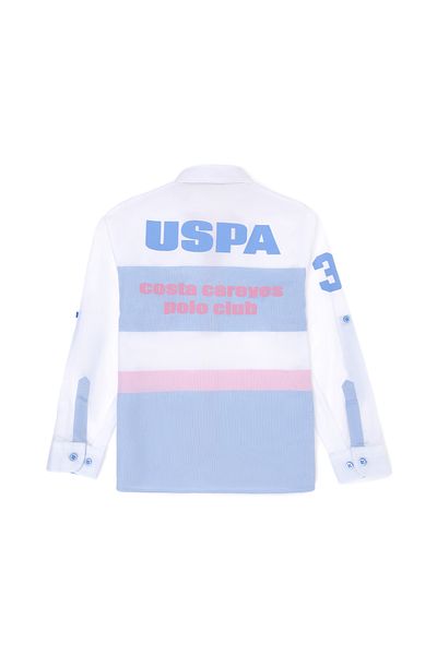 U.S. Polo Assn. Cămașă albastră cu mânecă lungă pentru băiat - 50264091 -VR036