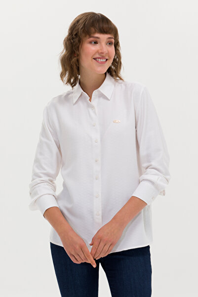 U.S. Polo Assn. Kadın Beyaz Uzun Kollu Gömlek 50264189-VR013