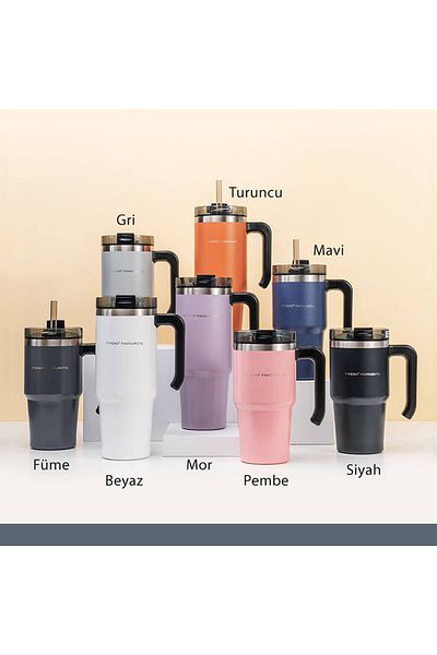 Tyeso Maxus Mug Vacuum Double Walled Thermal Insulated with Straw 600 ml Blue