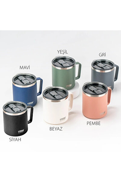 Tyeso Silviya Mug Vacuum Stainless Double Wall Thermal Lid 400ml Gray