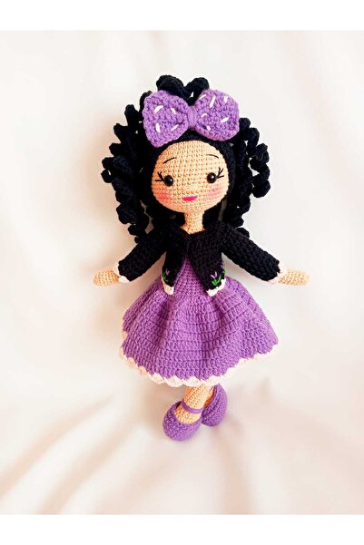 Toyscity Mor Nazlı Bebek Amigurumi Örgü Oyuncak