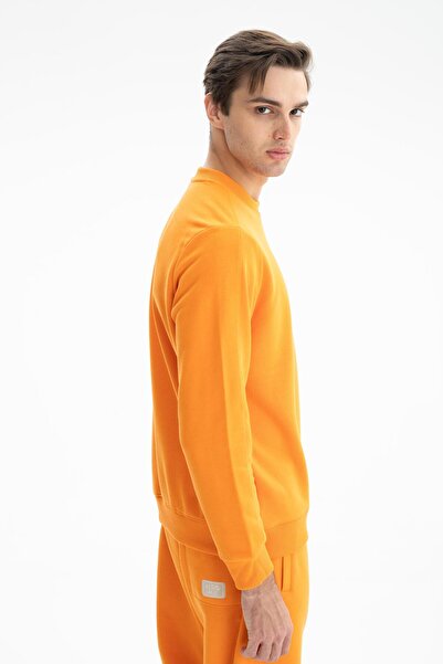 Arma Чоловічий помаранчевий стильний світшот з регулярним кроєм, 3 нитки, комір-стійка K26124601401