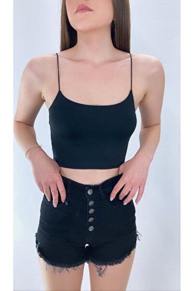 modi Combed Cotton Undershirt with Rope Straps Black - P-017799