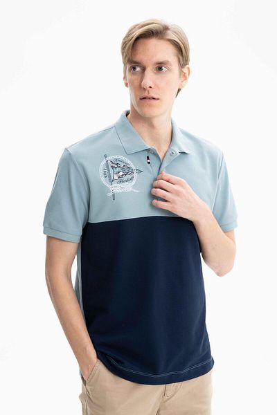 Arma Tricou pentru bărbați Blue Pique, 100% bumbac, cu gât polo, mărime mare, Y 27374867301