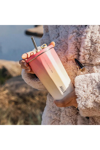 Tyeso Candy Tumbler Vacuum Stainless Steel Thermos 600 ml Brown