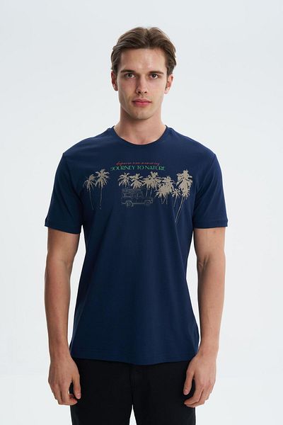 Arma Ανδρικό μπλουζάκι Navy Blue Regular Fit Crew Neck Y 27344406701