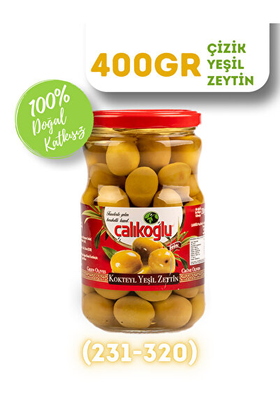 Doğal Çizik Yeşil Zeytin 400 gr (261-290)